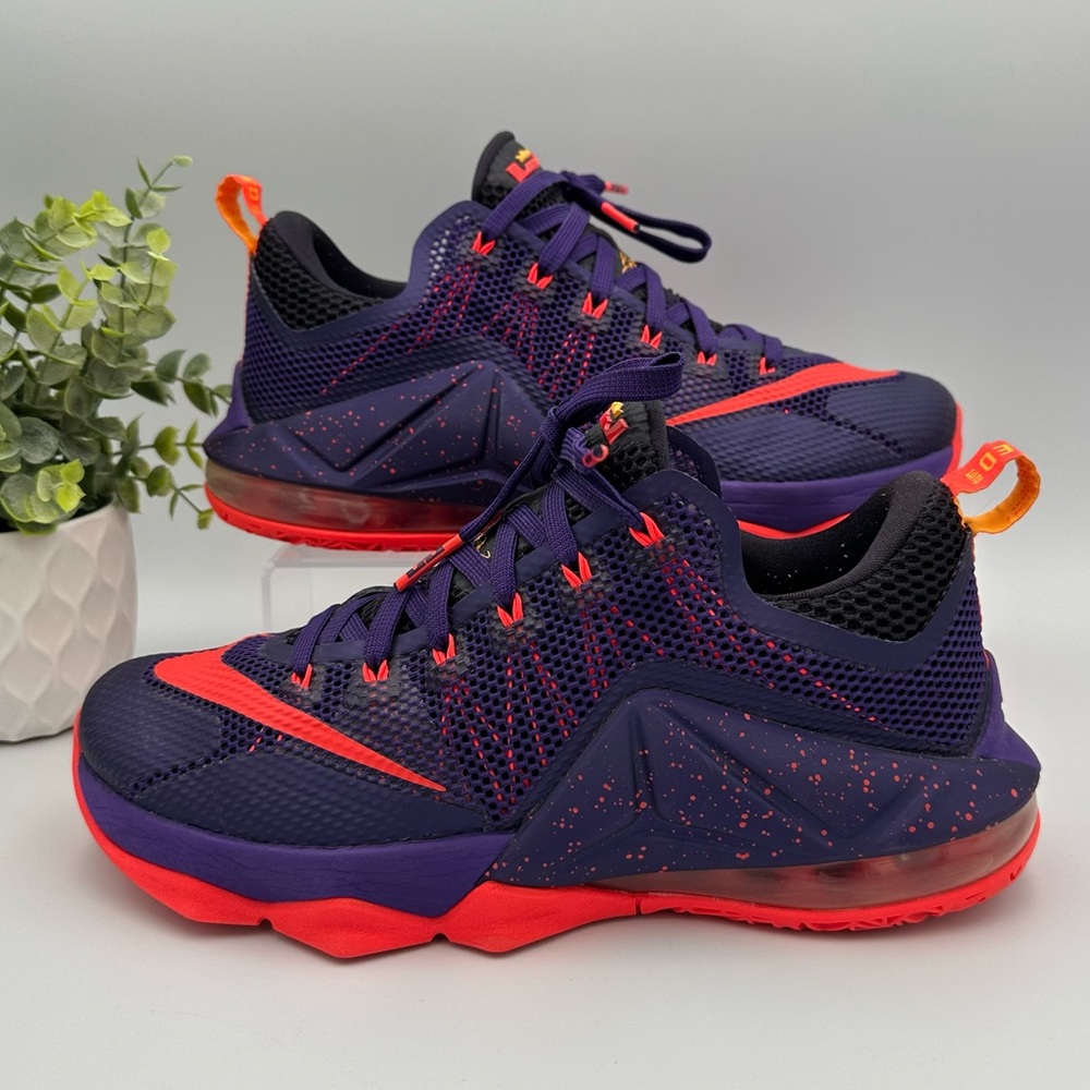 Nike Men’s Lebron James 12 XII Low Court Purple Mesh Basketball Sneakers Shoes 8